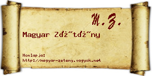 Magyar Zétény névjegykártya